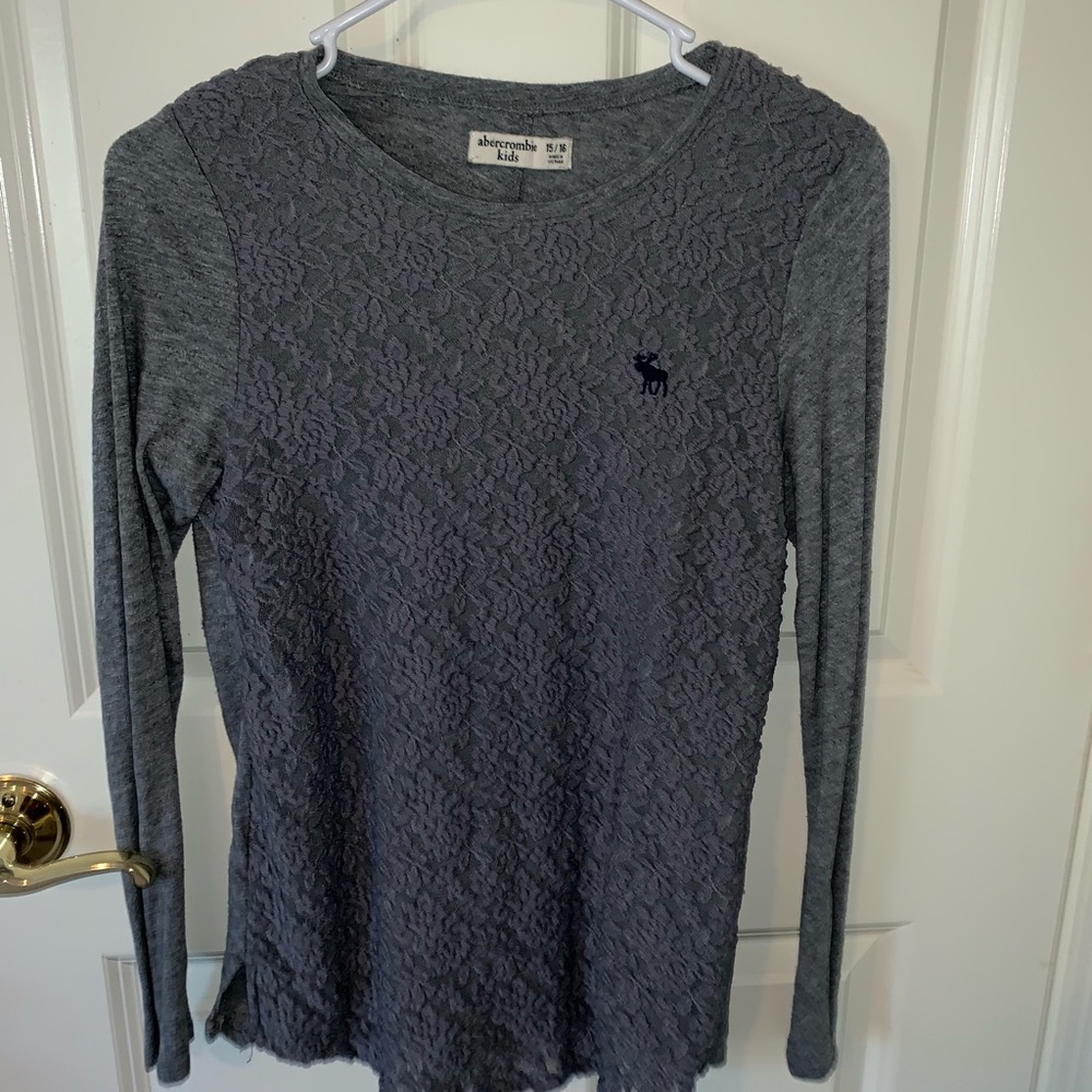 Grey floral Abercrombie kids long sleeve shirt